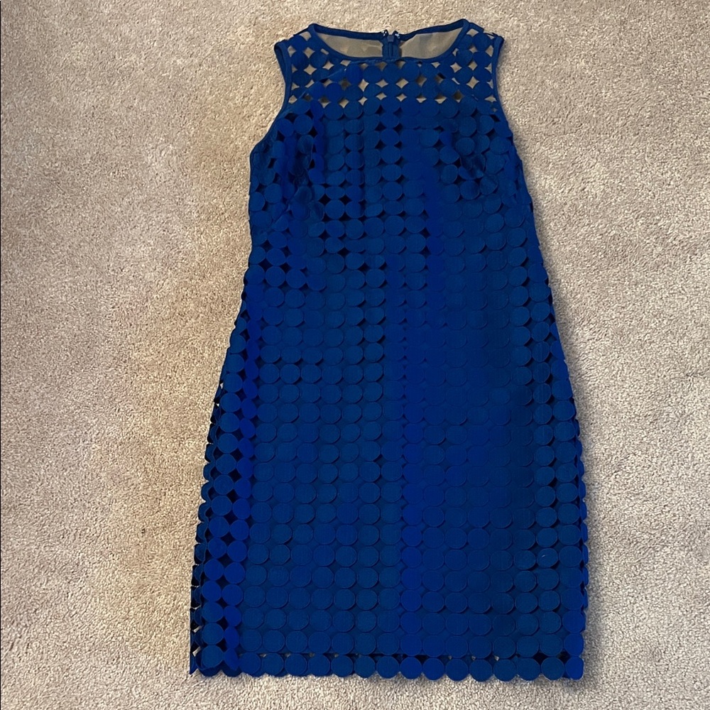 Ralph Lauren Royal Blue Textured Midi Dress